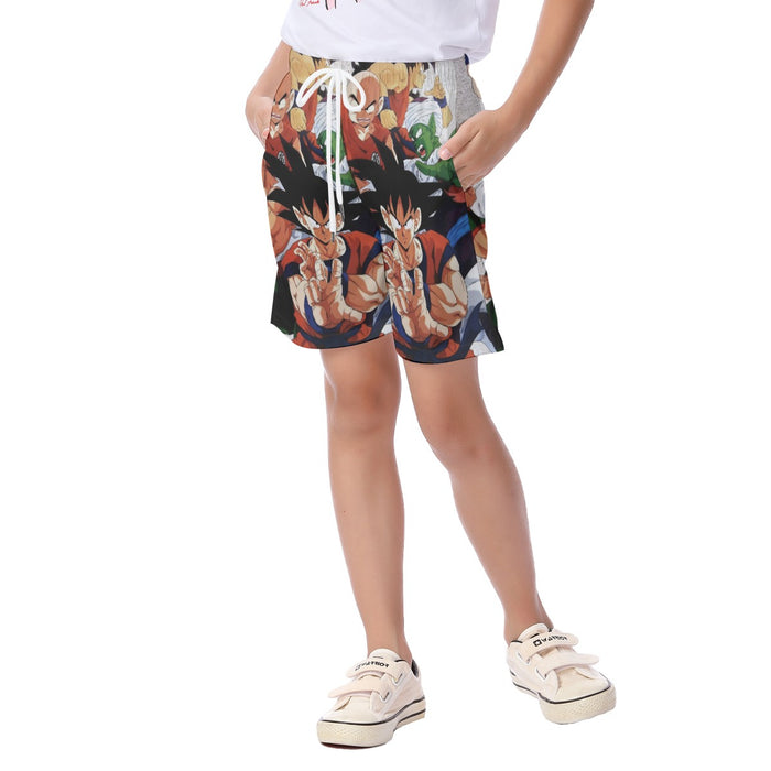 Dragon Ball Goku Piccolo Krillin Heroes Group Awesome Design Kid's Beach Shorts