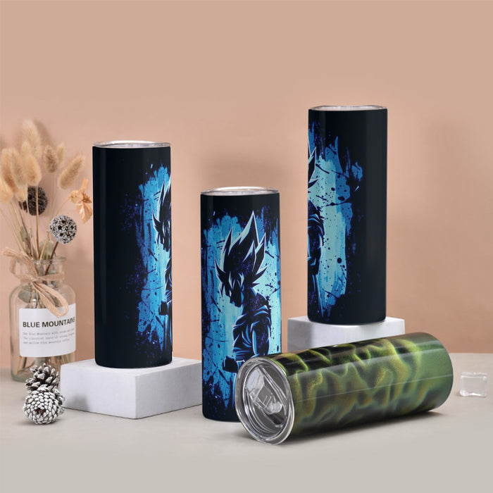 Awesome Goku Blue Design Dragon Ball Z Tumbler with twinkle surface