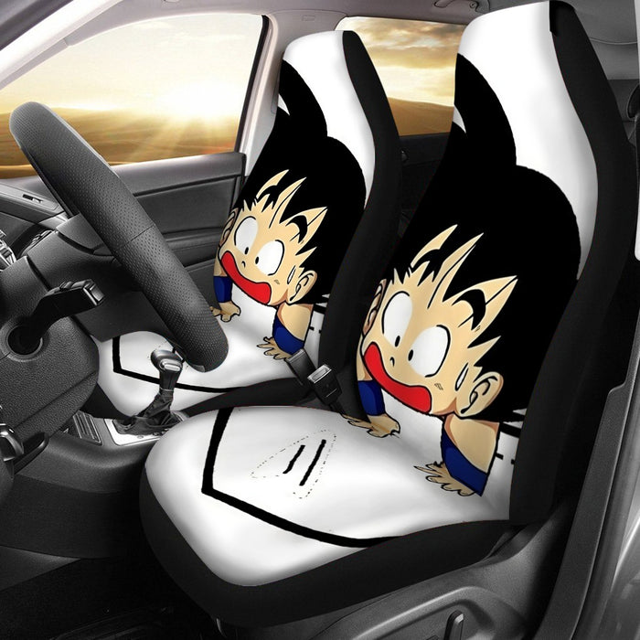 Smiling Goku On Pocket Of Dragon Ball Z  Car Seat Cover