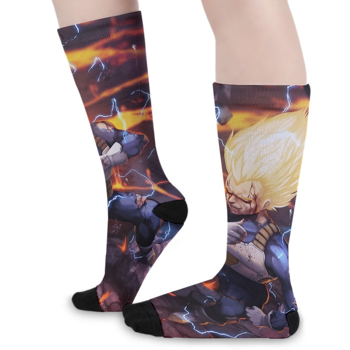 Dragon Ball Z Vegeta Super Saiyan Lightning Custom Socks