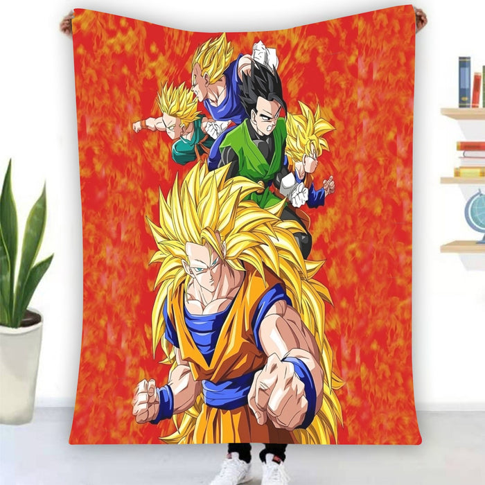 Dragon Ball Goku Super Saiyan 3 Vegeta Gohan Trending Design Blanket