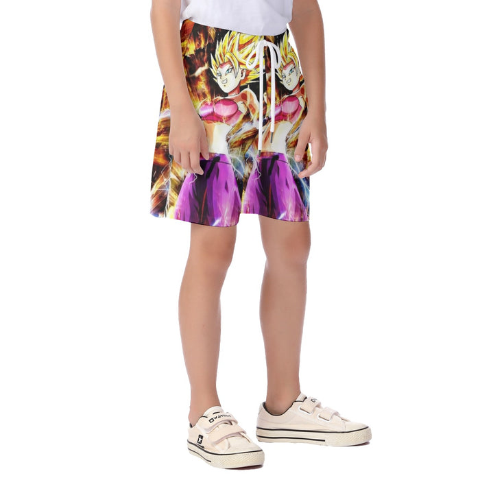 Dragon Ball Super Caulifla Super Saiyan 2 Epic Casual  Kid's Beach Shorts