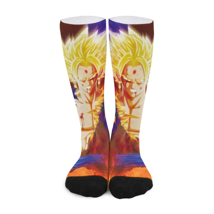 Dragon Ball Z Vegito Super Saiyan Angry Bruised Dope Socks