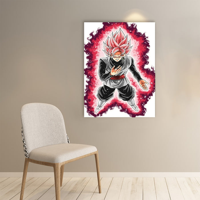 Dragon Ball Super Black Goku Rose 2 Super Saiyan Grin Paper poster