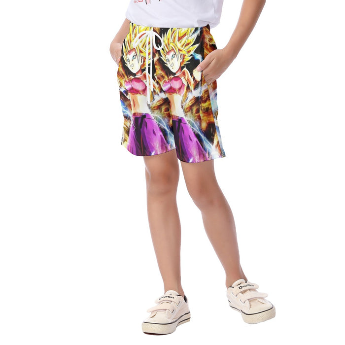 Dragon Ball Super Caulifla Super Saiyan 2 Epic Casual  Kid's Beach Shorts