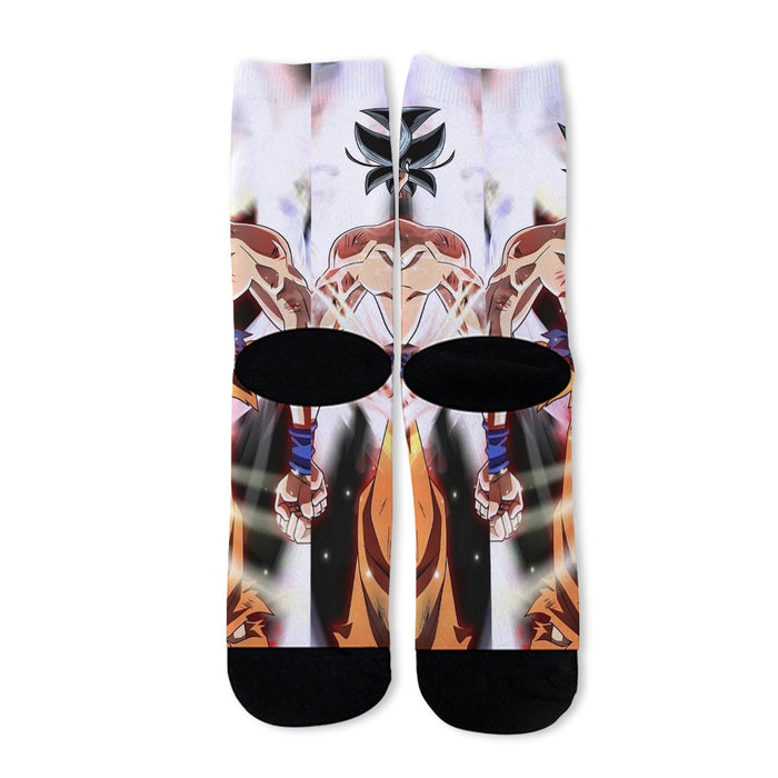 Dragon Ball Goku Damaged Battle Muscular Powerful Aura Socks