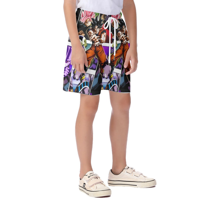 Goku Black Kamehameha Dragon Ball Z Kid's Beach Shorts