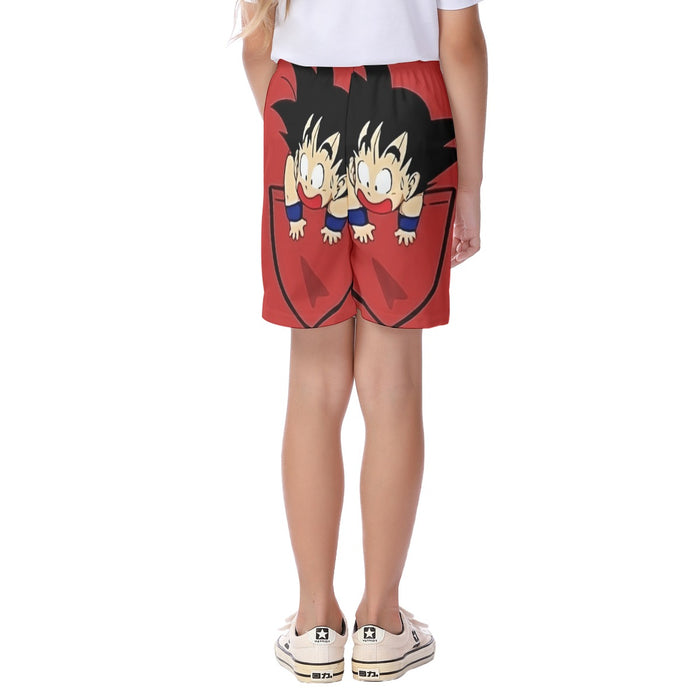 Dragon Ball Cute Goku Kid Pocket Simple Design Streetwear Kid's Beach Shorts