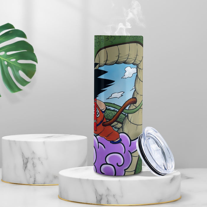 Dragon Ball  Kid Goku Flying With Shenron Tumbler with twinkle surface