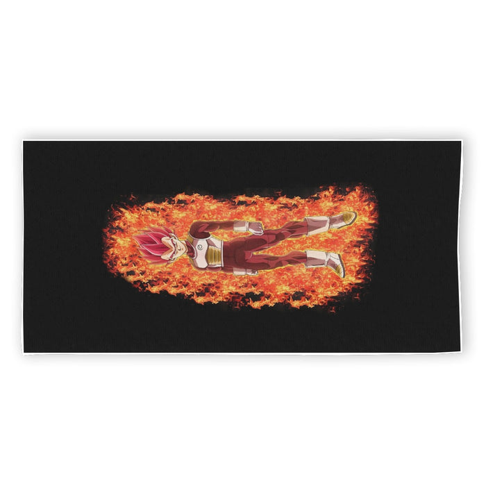 DBZ Vegeta Super Saiyan God Whis Symbol Fire Aura Streetstyle  Beach Towel