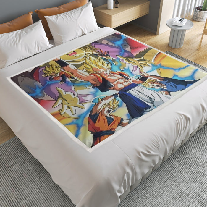 DBZ Goku Vegeta Fusion Saiyan Gogeta Colorful Design Streetwear Household Warm Blanket