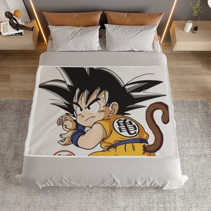 Cute Kid Goku Yellow Clothing Dragon Ball Z Household Warm Blanket