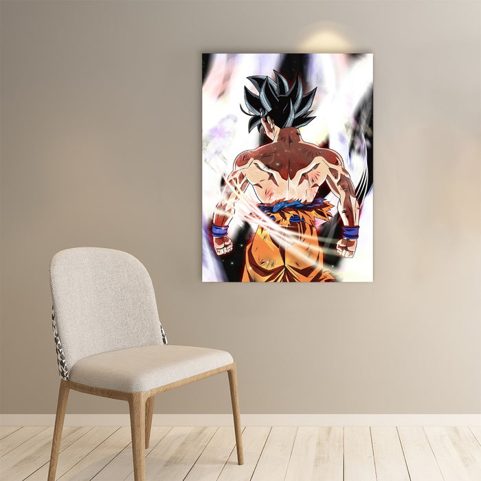 Dragon Ball Goku Damaged Battle Muscular Powerful Aura Paper poster