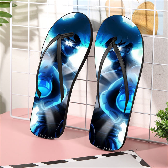 Dragon Ball Super Blue Son Goku Epic Ultra Instinct Flip Flops