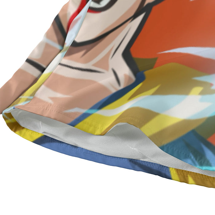 Dragon Ball Goku Super Saiyan Angry Scream Hand Drawing Design Beach Pants