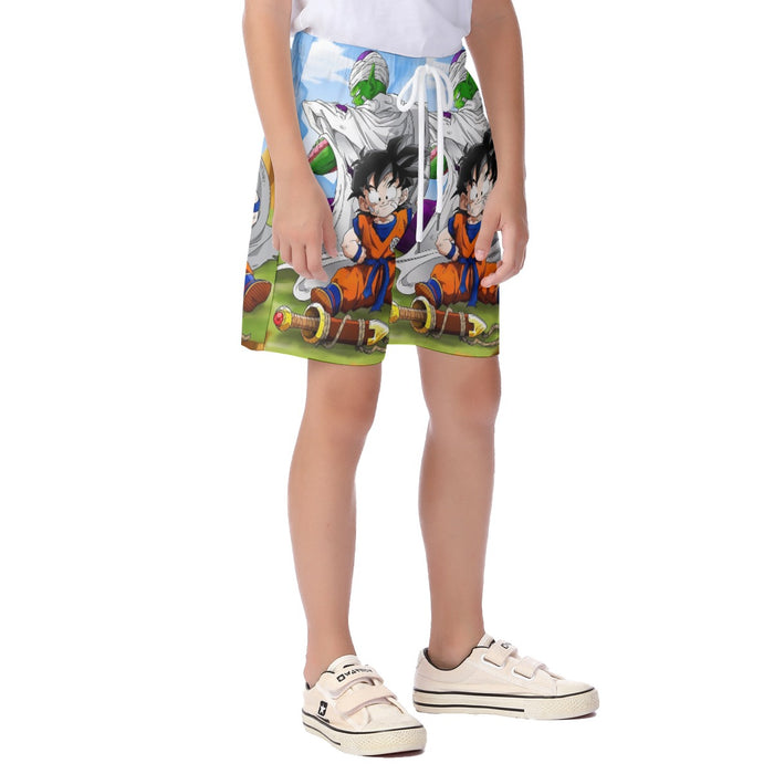 Dragon Ball Amazing Master Piccolo Train Strong Kid Gohan Kid's Beach Shorts