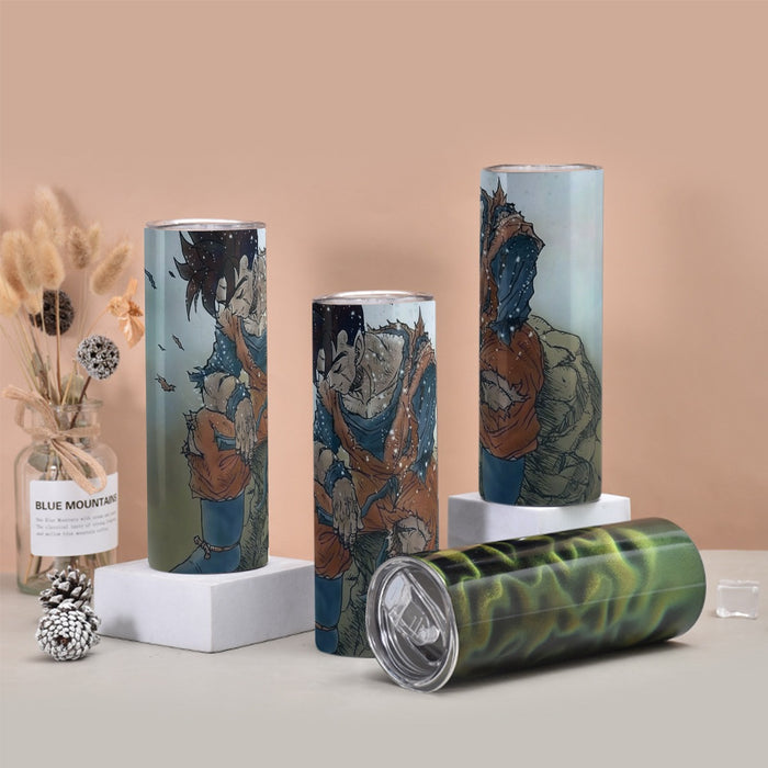 Dragon Ball Gohan Exhausted Sad Simple Design Vintage Streetwear Tumbler with twinkle surface