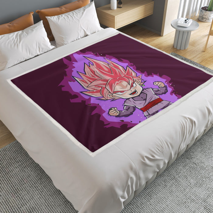 DBZ Goku Black Zamasu Rose Super Saiyan Cute Chibi Design Household Warm Blanket