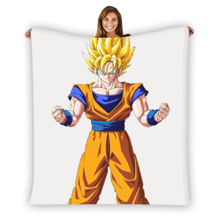 Goku Transformation Thunder Black Super Saiyan Blanket