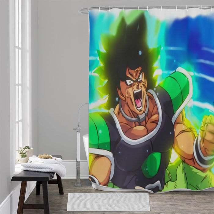 Dragon Ball Super Angry Broly Legendary Super Saiyan Shower Curtain