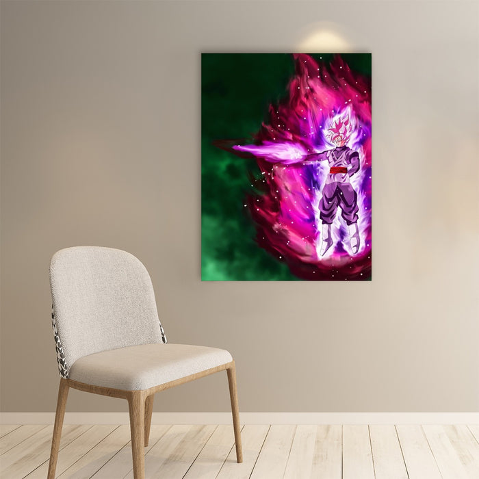 Goku Black Super Saiyan Rose Power Aura Streetwear Design Paper poster