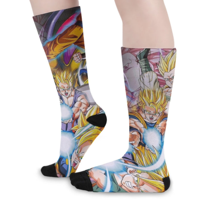 DBZ Goku Gohan Goten Super Saiyan Kamehameha Color Design Socks