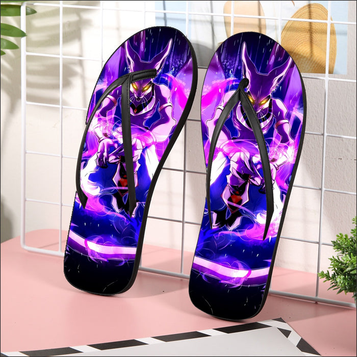 DBZ Mighty Destruction God Beerus Egyptian Cat Sport Design Flip Flops