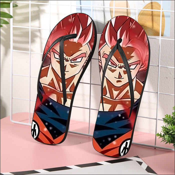 Dragon Ball Son Goku Super Saiyan Rose Portrait Cool Flip Flops