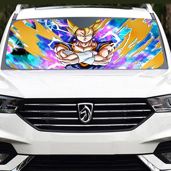 Dragon Ball Vegito Super Power Aura Thunder Earing Super Saiyan Windshield Sunshade