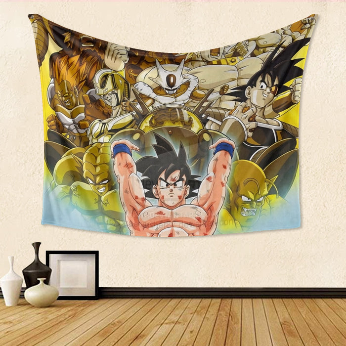 DBZ Goku Spirit Bomb Destroy Villains Cooler Broly Namek Golden Tapestry