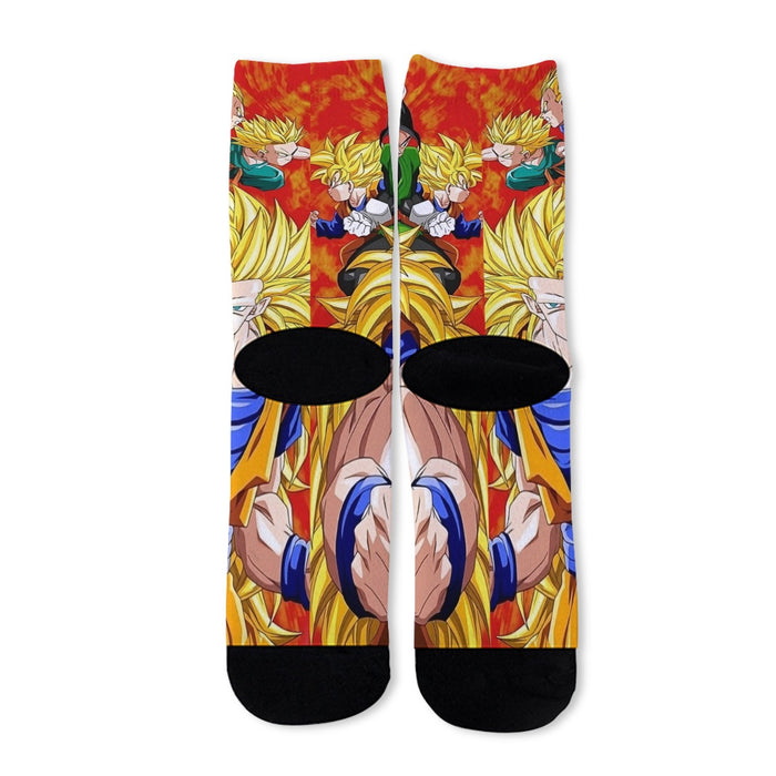 Dragon Ball Goku Super Saiyan 3 Vegeta Gohan Trending Design Socks