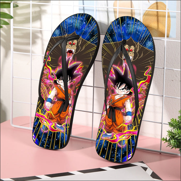 Great Ape Monkey Kid Goku Galaxy High-Quality Battle 3D Flip Flops