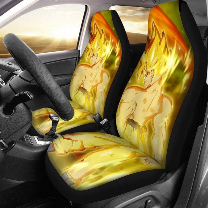 Dragon Ball Goku Super Saiyan Battle Posture Aura Style Car Seat Cover