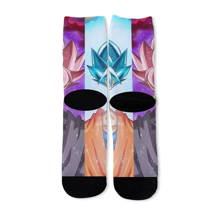 DBZ Goku SSGSS Black Rose Super Saiyan Portraits Dope  Socks