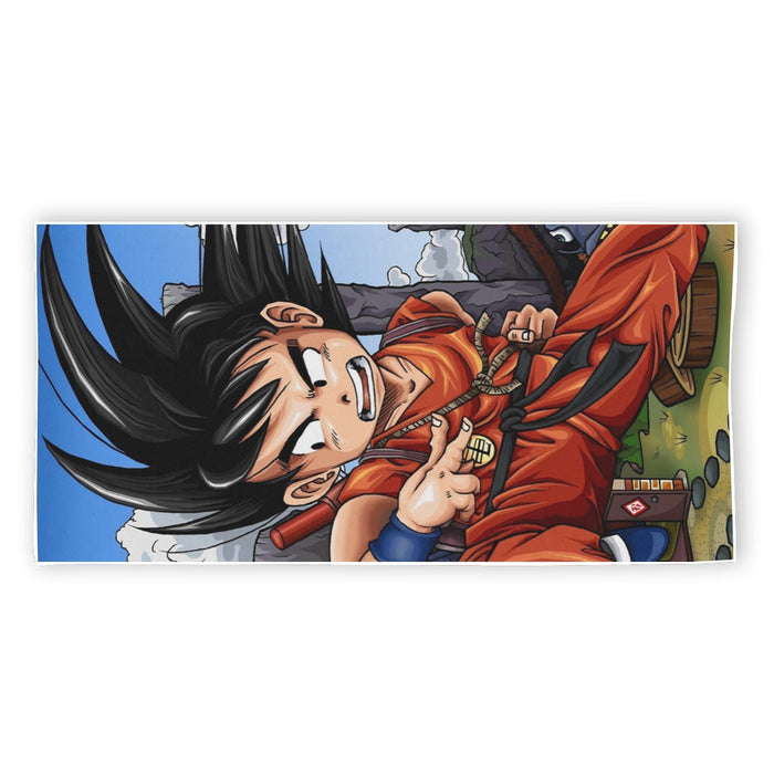 Dragon Ball Anime Angry Kid Goku Sky Clouds Blue 3D Beach Towel