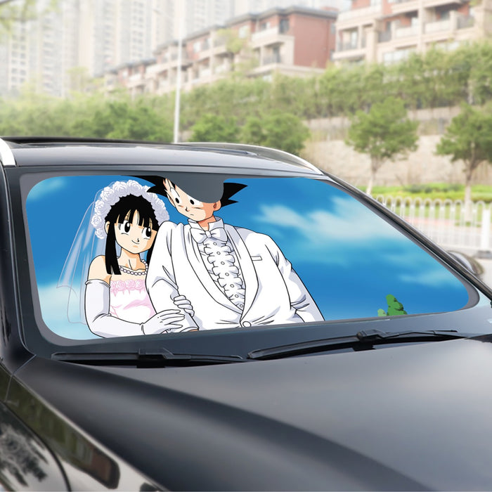 Dragon Ball Z Son Goku Newly Wed Couple Windshield Sunshade