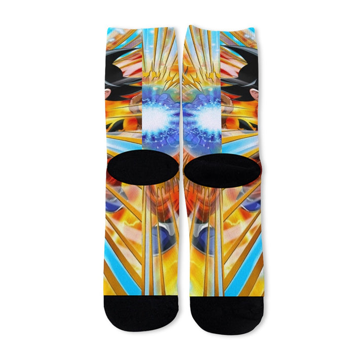 Dragon Ball Energy Kid Goku Blue Kamehameha Long Socks