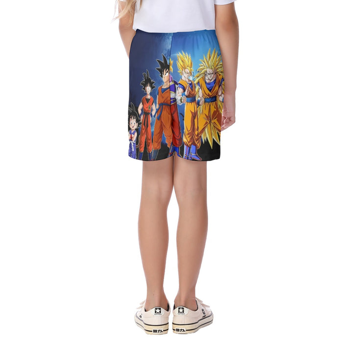 Dragon Ball Z Cool Goku Super Saiyan Transformation Kid's Beach Shorts