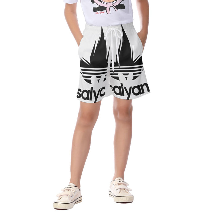 Dragon Ball Z Black Saiyan Adidas Parody Print Gray Kid s Beach