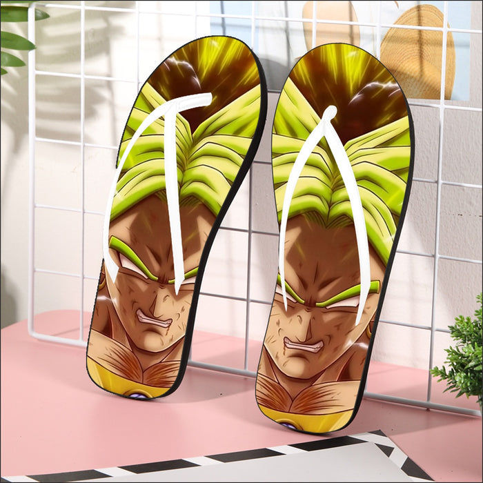 Dragon Ball Super Legendary Super Saiyan Broly White Eyes Custom  Flip Flops