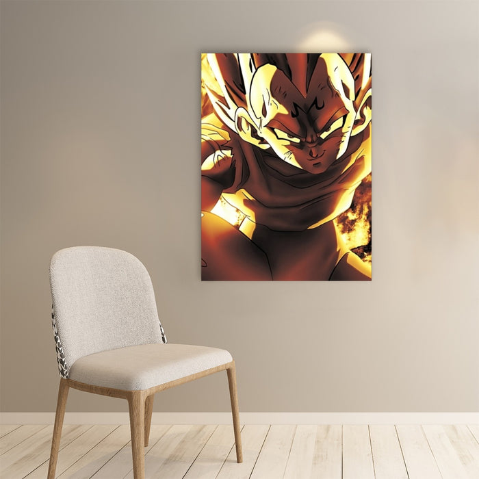 Dragon Ball Z Dope Majin Vegeta Grin Yellow Aura Paper poster