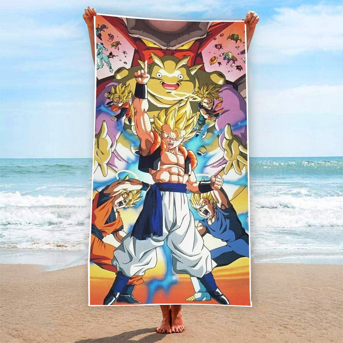 DBZ Goku Vegeta Fusion Saiyan Gogeta Colorful Design Streetwear Beach Towel