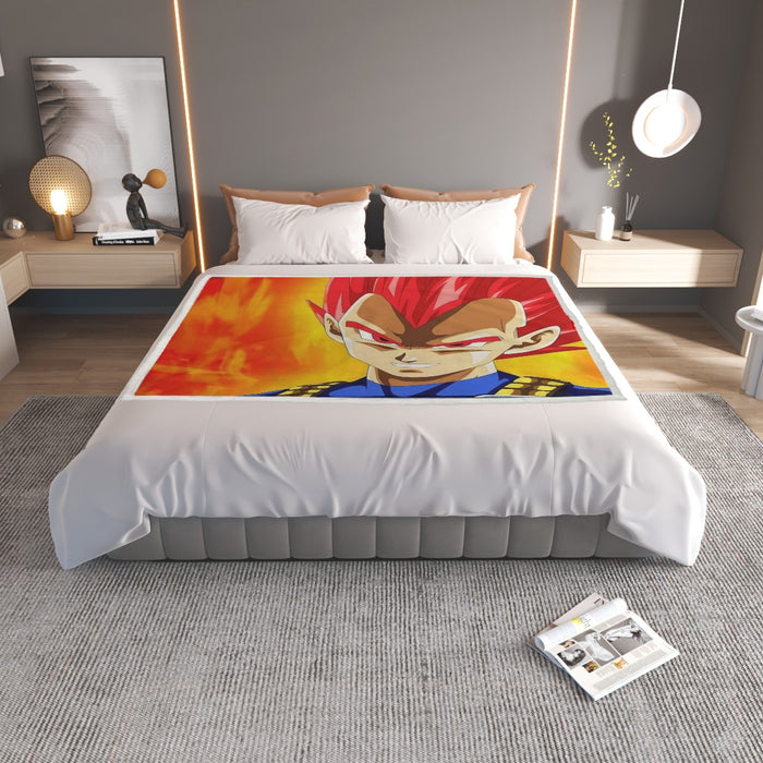 Dragon Ball Vegeta Super Saiyan Red God Vibrant Print Household Warm Blanket