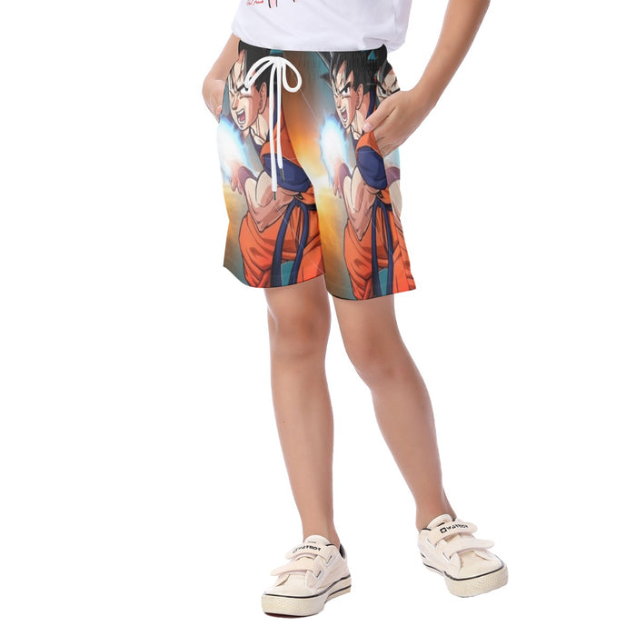 Goku Kamehameha  Kid's Beach Shorts