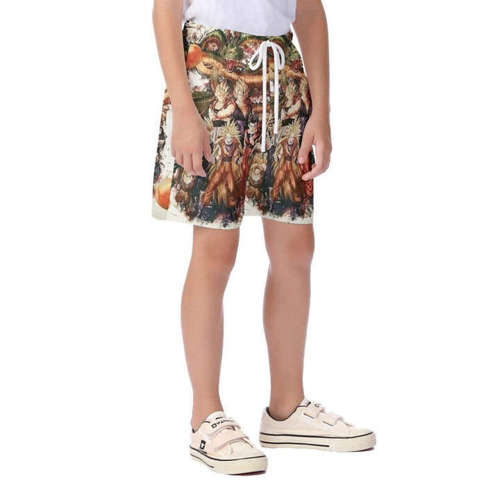 Dragon Ball  Ultimate Shenron x Saiyans Kid's Beach Shorts