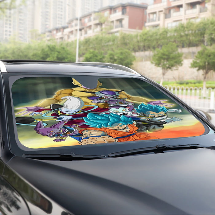 Dragon Ball Goku Vegeta Super Saiyan God Blue SSGSS Fight Villains Windshield Sunshade