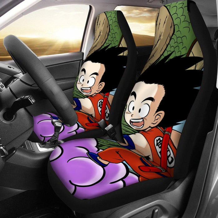 Kid Goku Flying with Shenron Car Seat Cover