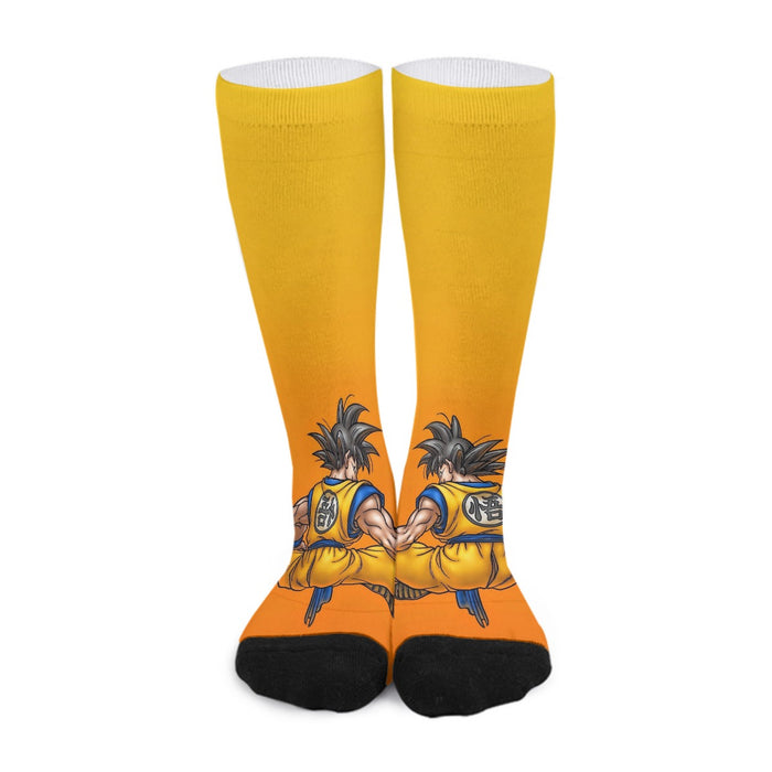 Goku Orange Background Socks