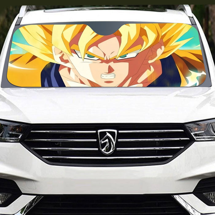 Dragon Ball Goku Super Saiyan Hero Thunder Design Street Style Windshield Sunshade