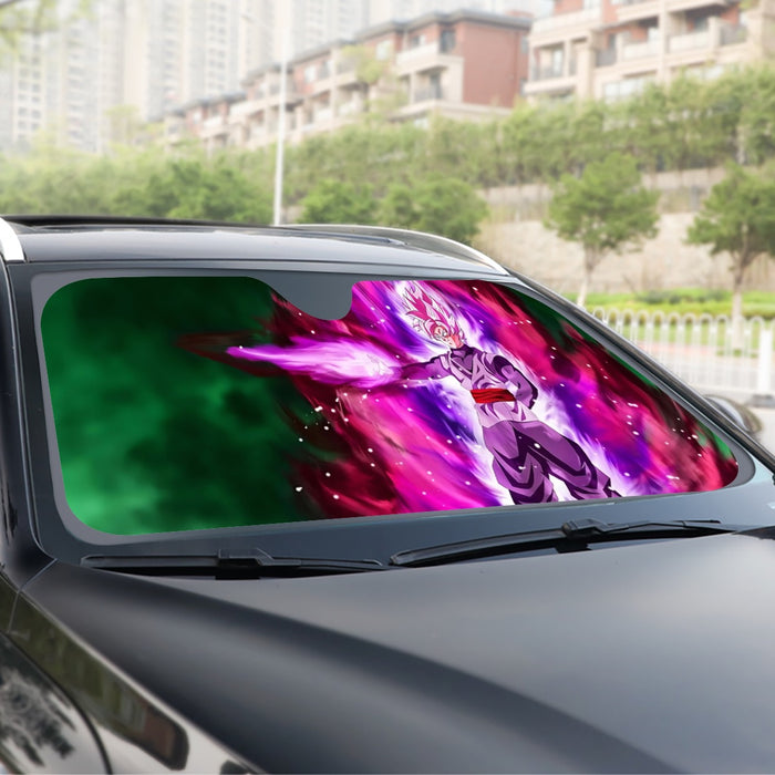 Goku Black Super Saiyan Rose Power Aura Streetwear Design Windshield Sunshade